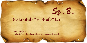 Sztruhár Beáta névjegykártya